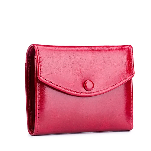 Rose Red COMFORSKIN короткие Для женщин кошельки натуральная масло воском кожи женская обувь на молнии кошелек, портфель, женская обувь фирменного дизайна складывающийся втрое бумажник портмоне - Цвет: Rose Red
