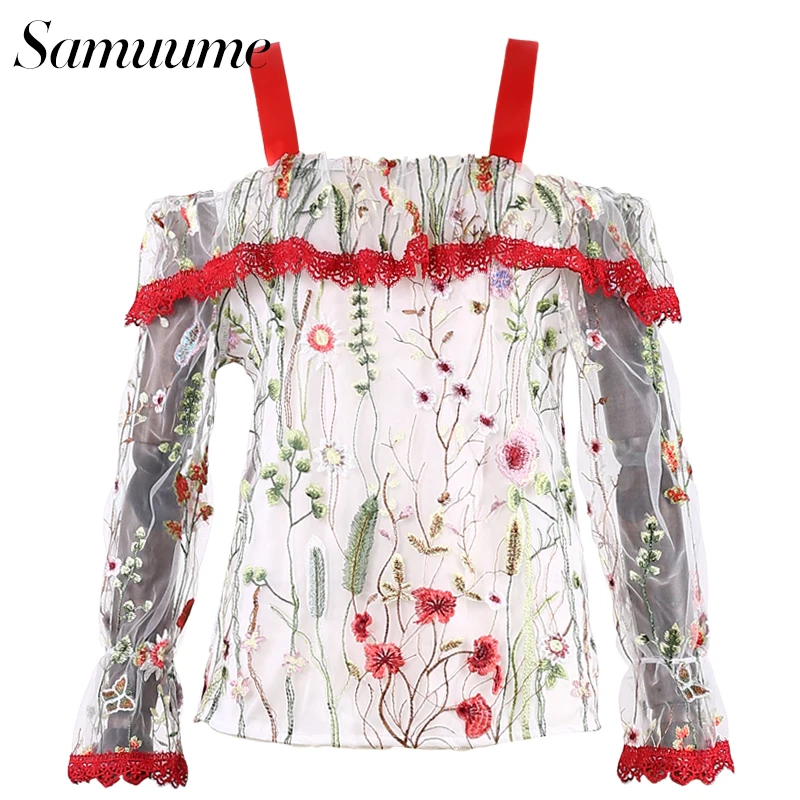 Samuume Сексуальная Холтер Для женщин 2018 с длинным рукавом оборками цветочной