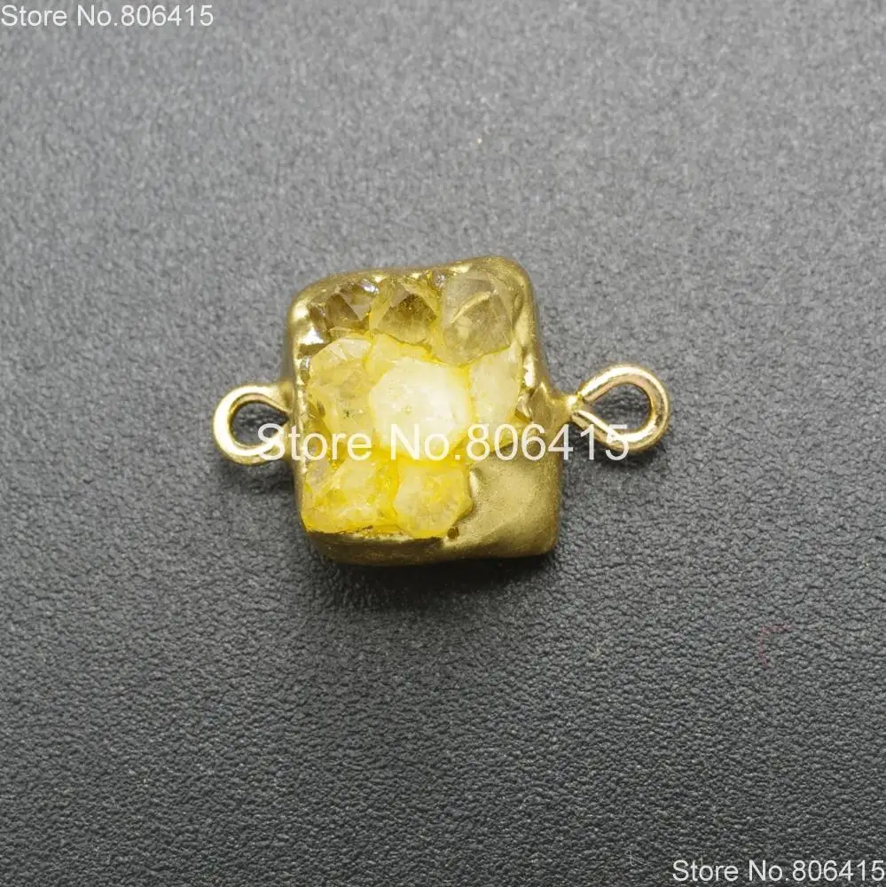 Натуральный тоапз маленький Druzy Quartz Geode камни Самородок браслет соединитель для