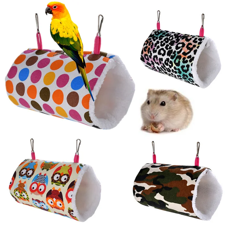 4 Color Pet Hammock Bird Parrot Hamster Hanging Soft Bed Cages Nest for Squirrel Rat Small Animal Cage House Toys M/L | Дом и сад