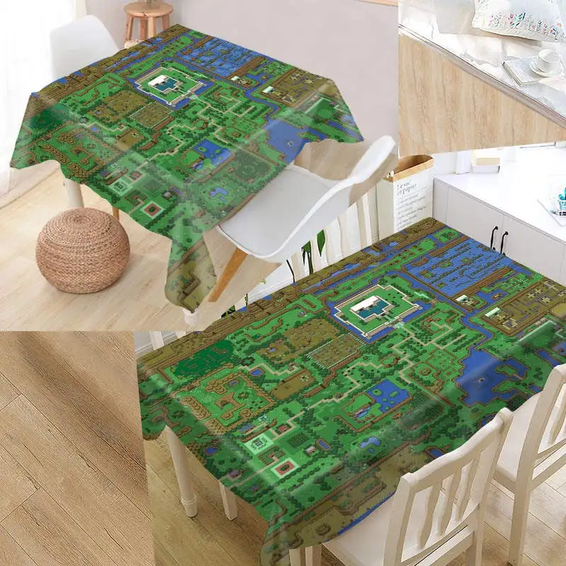 На заказ Terraria MapTable ткань «Оксфорд» с принтом прямоугольная Водонепроницаемая маслостойкая Скатерть квадратная Свадебная скатерть - Цвет: 6