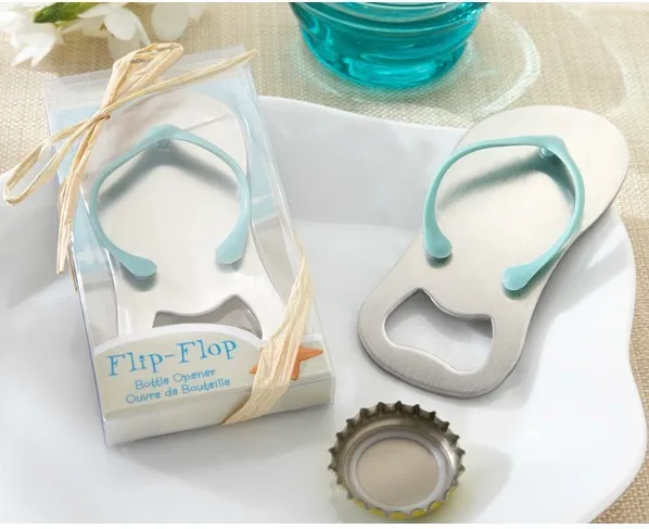 Pop the Top' Flip Flop Bottle Opener 200 pcs/lot Wedding Favors Gift Bule Color Fedex Free Shipping | Дом и сад