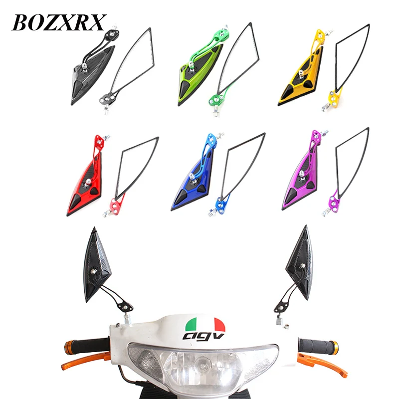 

Треугольные цветные боковые зеркала для мотоцикла, 2 шт., для kawasaki, honda, suzuki, yamaha, мотоциклетное зеркало заднего вида, скутер