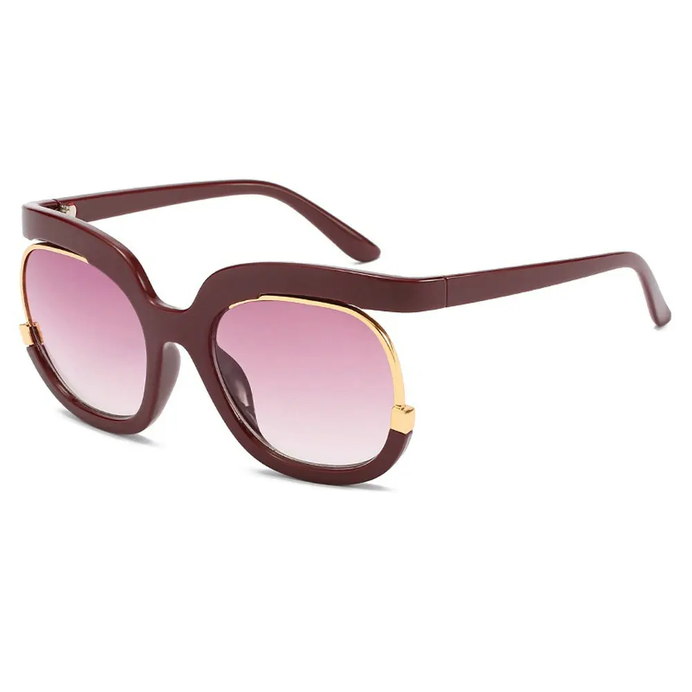 Мужские солнцезащитные очки в круглой оправе MINCL золотистые и черные квадратные