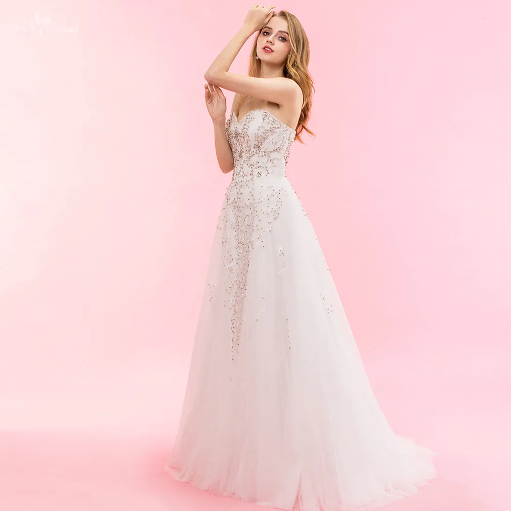 RSW1327 реальные фотографии Yiaibridal ТРАПЕЦИЕВИДНОЕ свадебное платье из тюля с бисером