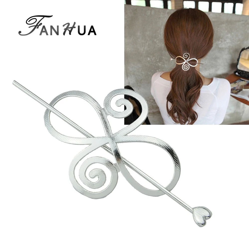 Hairwear минималистский золото-Цвет серебро Цвет розовое золото цветок волос Щупы