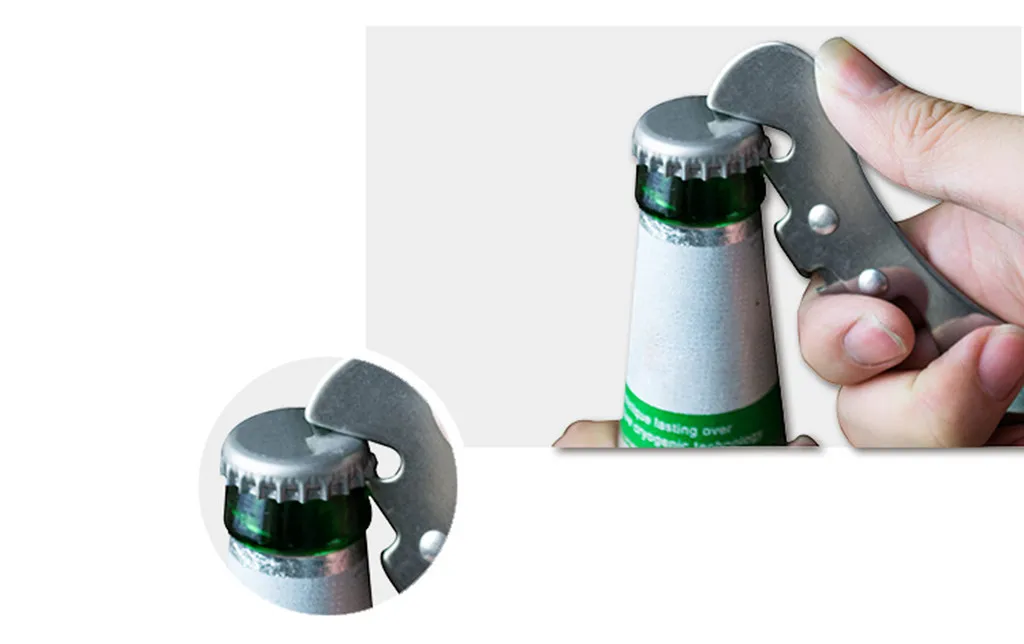 

Polished Stainless Steel Finishwith The Utili-key Stainless Steel Multi-function Can Opener Opener Folding Mini Opener Hot