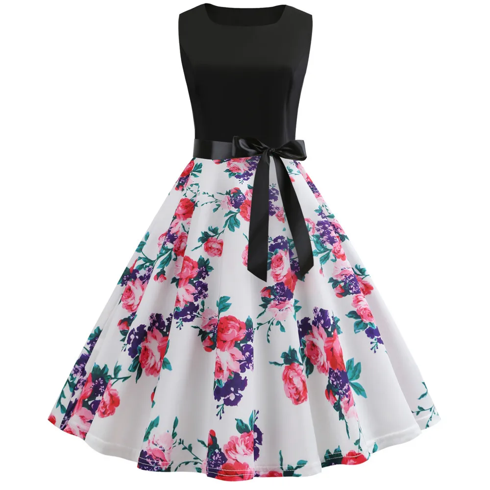 JY13505 Vestidos, женское летнее винтажное платье, одежда с музыкальной нотой, Цветочный халат, Ретро стиль, Свинг, повседневное, 50S 60 S, вечерние платья в стиле рокабилли - Цвет: JY13505