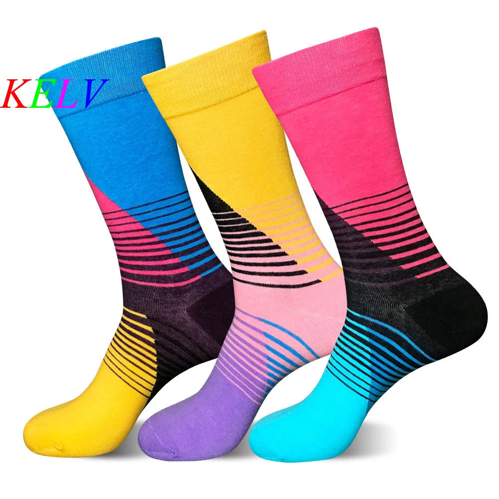 KELV 1 пара профессиональные брендовые фонарики дышащие полосатые носки средней