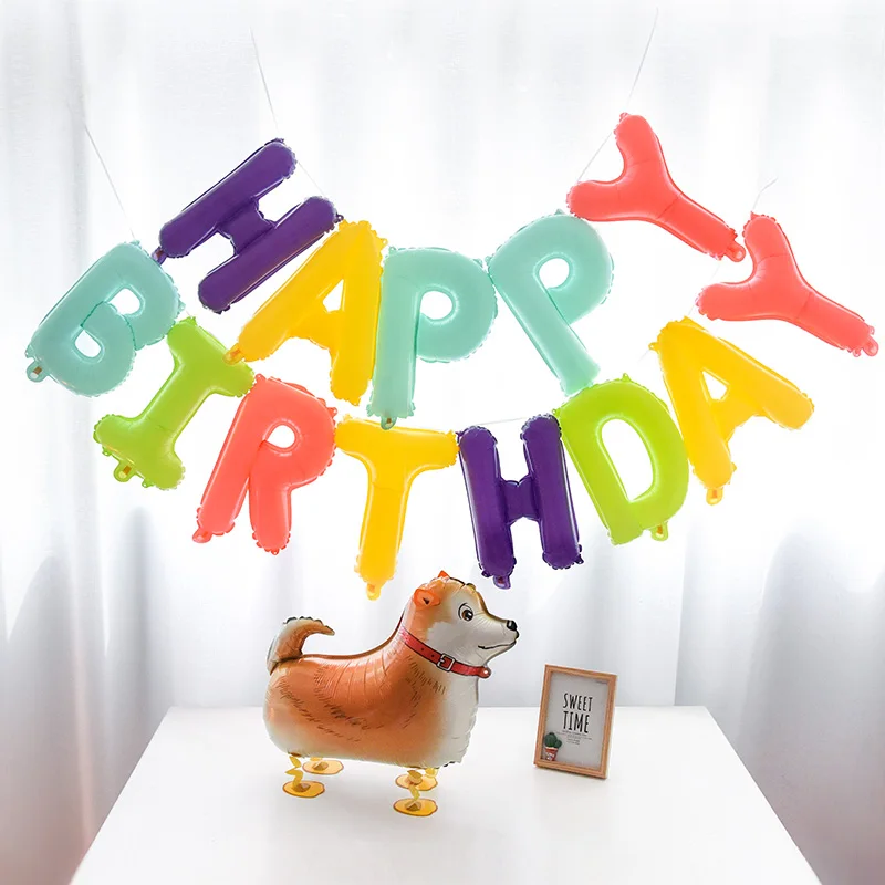 Шары воздушные из фольги в виде букв Happy Birthday 16 дюймов|Воздушные шары и