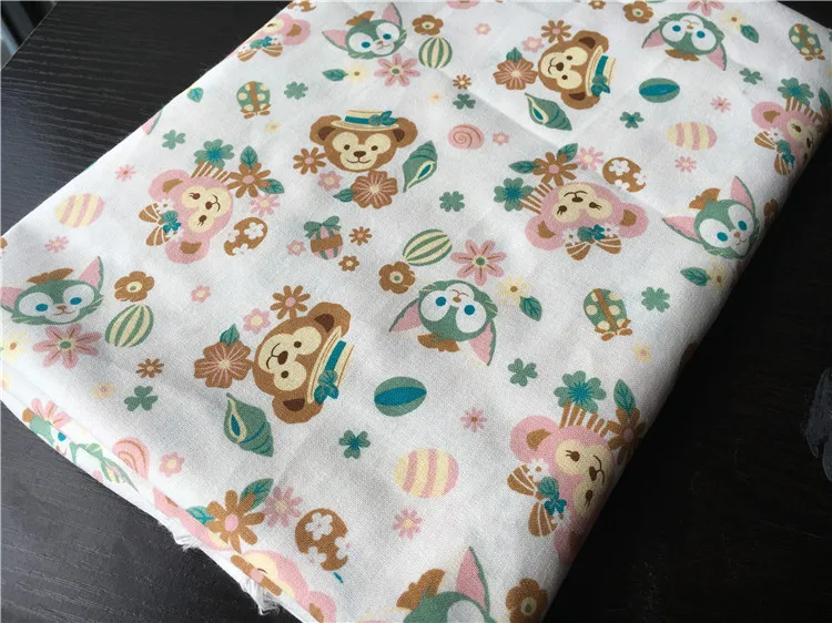 Бесплатная доставка 145*100 см хлопок тканые Ткань-прекрасный Даффи медведь с gelatoni