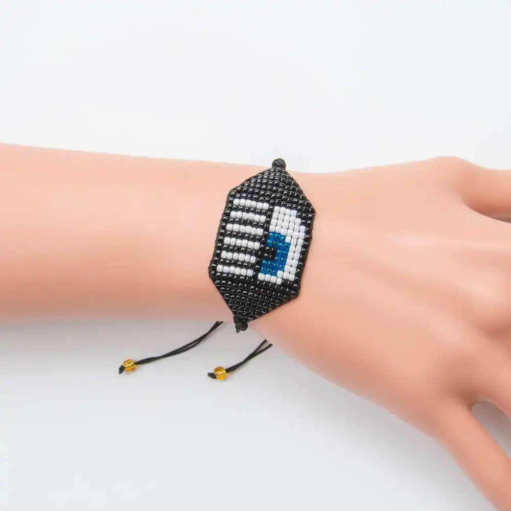 Go2boho MIYUKI браслеты сглаза браслет Pulseira Mujer Mode ручной работы Тканые ювелирные изделия женские черные глаза Delica Miyuki Joyeria