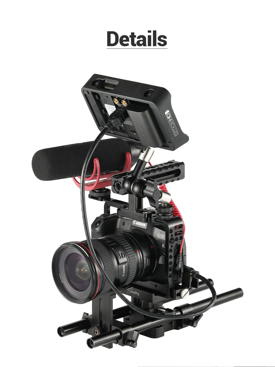 Клетка SmallRig для Canon EOS R с креплением для холодного башмака Встроенная Arca Swiss Baseplate Arri отверстия для определения местоположения-2251