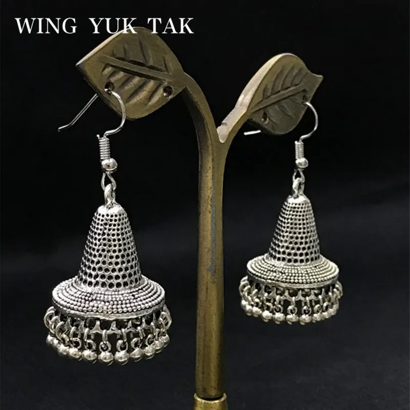 Fashion Ethnic Earrings Vintage Handwork Tibetan Silver Statement Metal Irregular Tassel Drop For Women Indian Jewelry | Украшения и