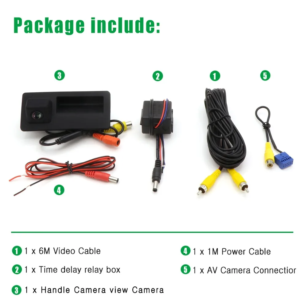 RCA Rear View Camera with Trunk Switch MIB RCD330 Plus HD Wide Angle Parking Reverse For VW Golf 5/6 Passat B6 B7 TIGUAN | Автомобили и