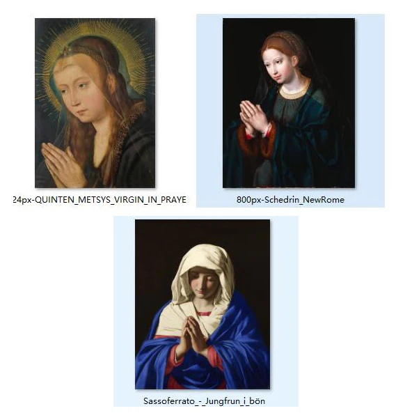 3pcs -GOOD quality-TOP art -Christianity Religious print The Virgin in Prayer on canvas -- free shipping cost |