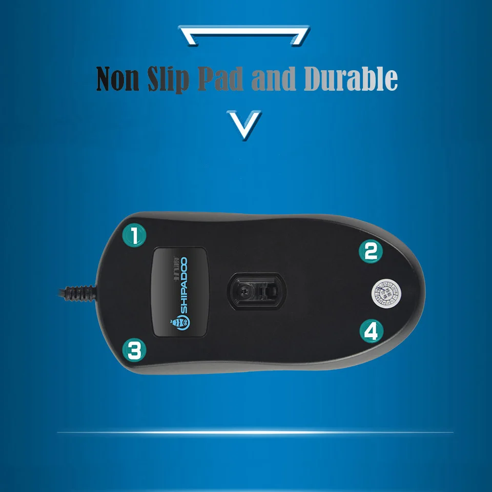 Оптическая компьютерная мышь SHIPADOO S100 1200 DPI Классическая проводная USB