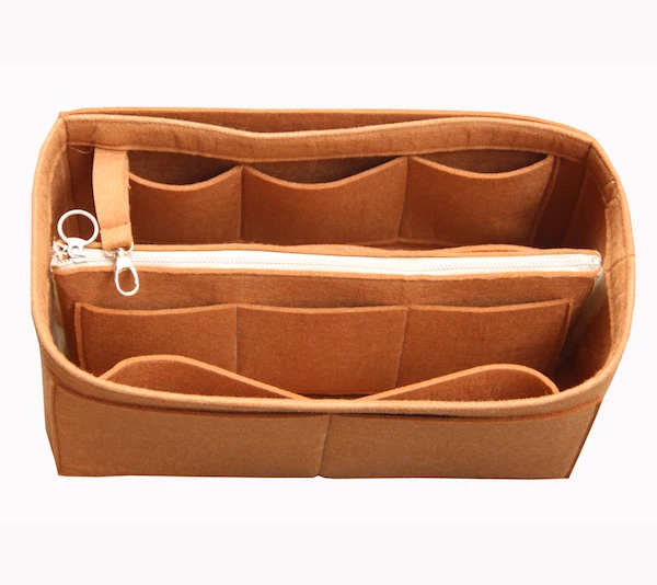 LightBrown Для Kell(y 25,28, 32,35) Основной стиль сумка и кошелек Органайзер ж/съемный Pocket-3MM на молнии Премиум фетр(ручная работа/20 цветов - Цвет: LightBrown