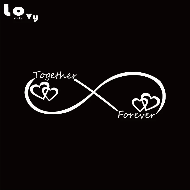 Автомобильная наклейка Together Forever креативная виниловая в форме сердца для