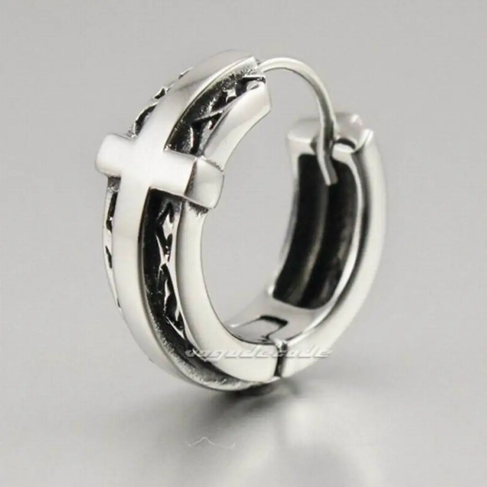 

316L Stainless Steel chiasm Mens punk Earring S021A
