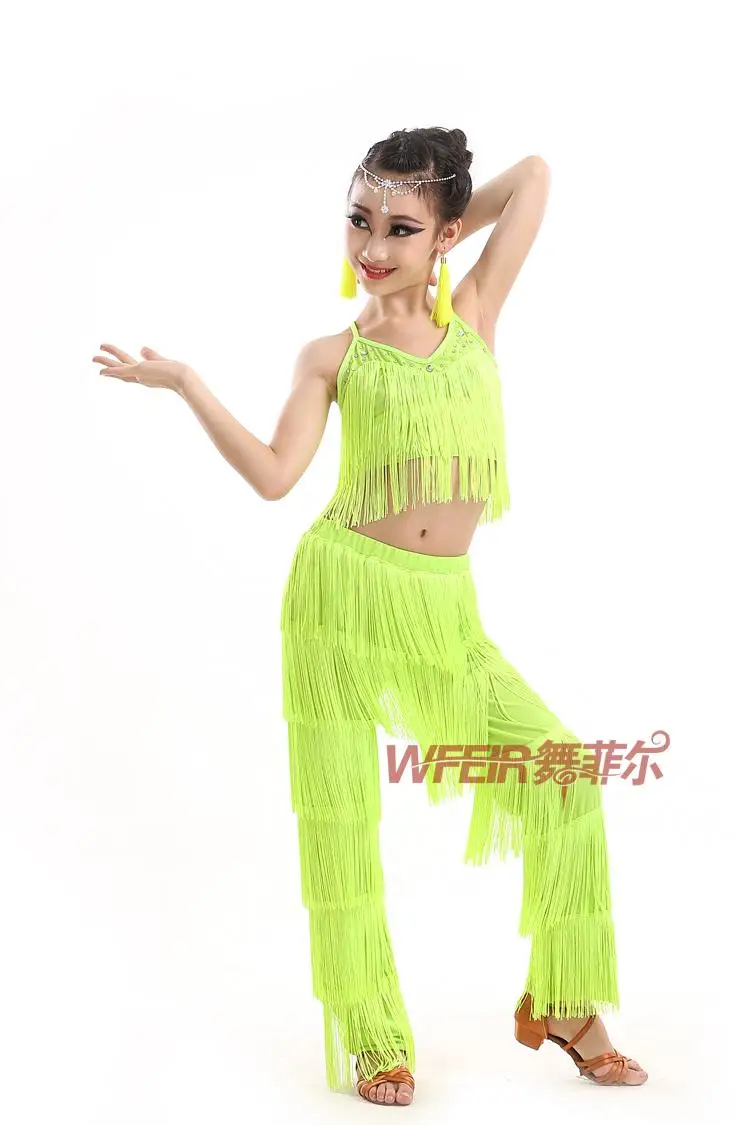 Samba/костюмы для латинских танцев с кисточками, костюмы для девочек, костюмы для бальных танцев с бахромой, топы для танцев и штаны, костюм для взрослых бальное платье для танцев
