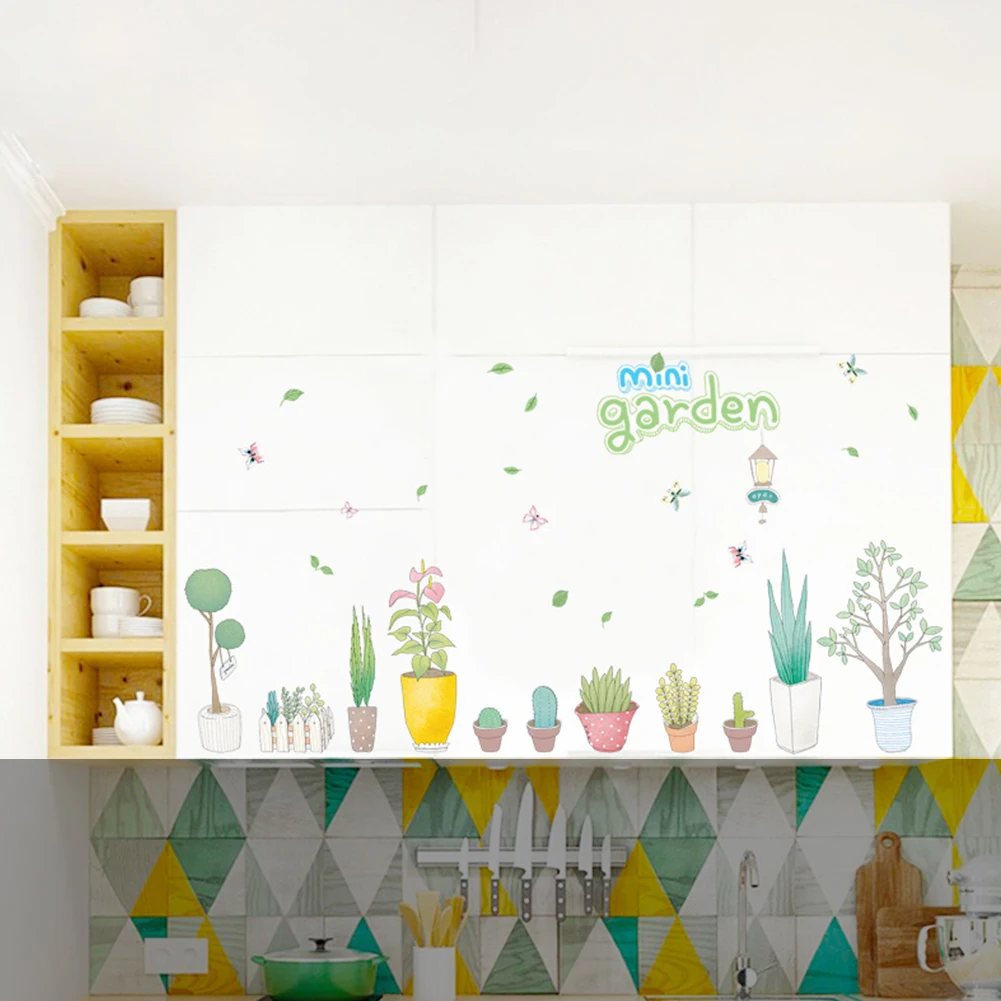 Мультяшный бонсай водонепроницаемый художественный самоклеящийся DIY