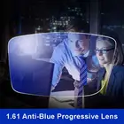 Анти-синий луч линзы 1,61 Бесплатная прогрессивной формы по рецепту оптические линзы очки за пределами УФ-линзы для защиты глаз
