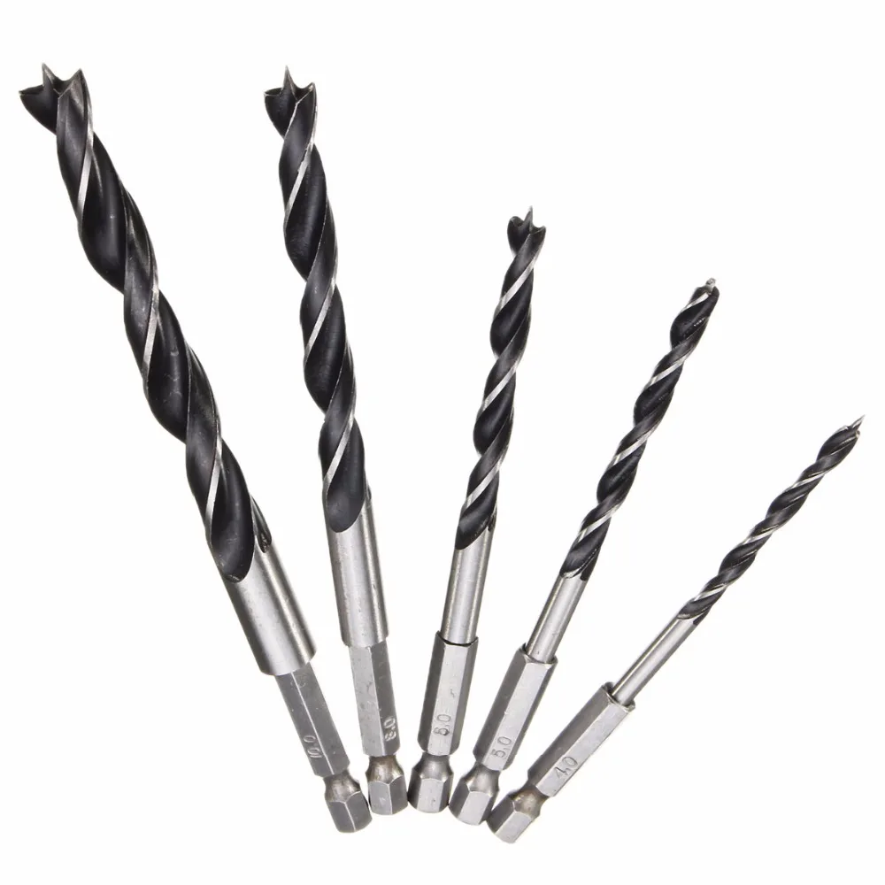 

5 X 1/4" Ferramentas Herramientas Para Carpi Hex Shank Twist Drill Hss Dremel Mini Drill Bit Set Woodworking Cordless Drill Wood