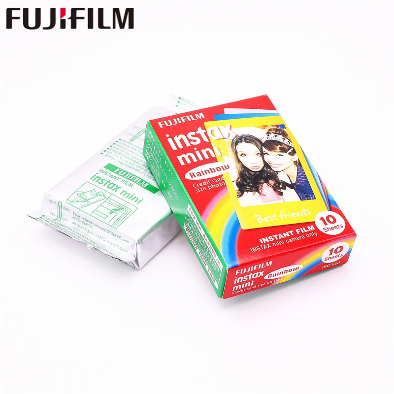 Оригинал Fujifilm 20 листов Instax Mini Rainbow фотобумага для мгновенной печати камеры 8 7s 25 50s