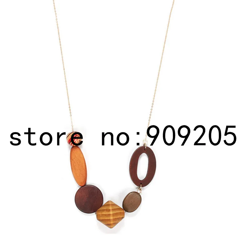 Новое поступление длинное деревянное ожерелье SANSHOOR с подвеской бусиной ручной