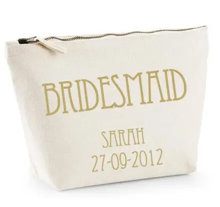 Personalised Bridesmaid Make-up/Wash Gift Make Up Bagswedding Maid of Honour Unique Gift for Bridal Party Bag