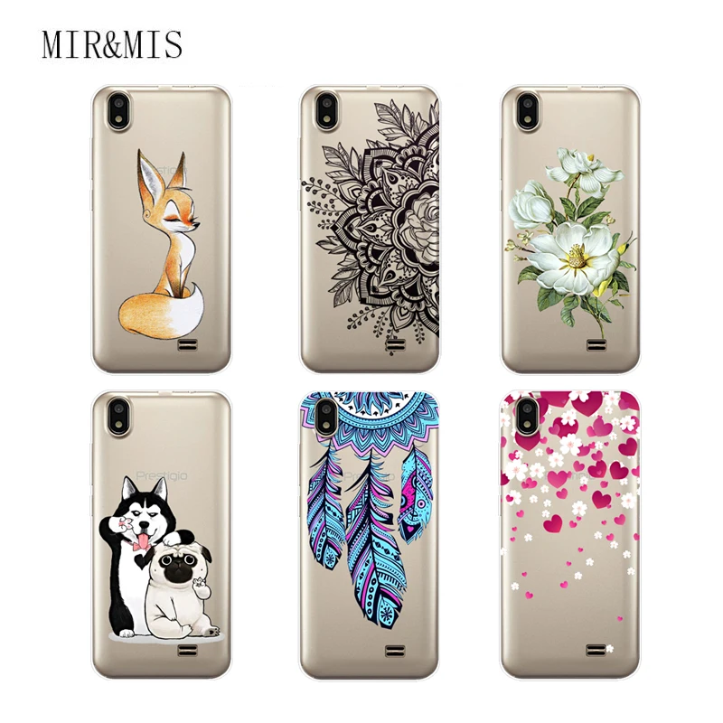 Case For Prestigio Wize Q3 Transparent Printing Drawing Silicone Phone Cases Cover PSP3471 Duo 4.95 Inch |