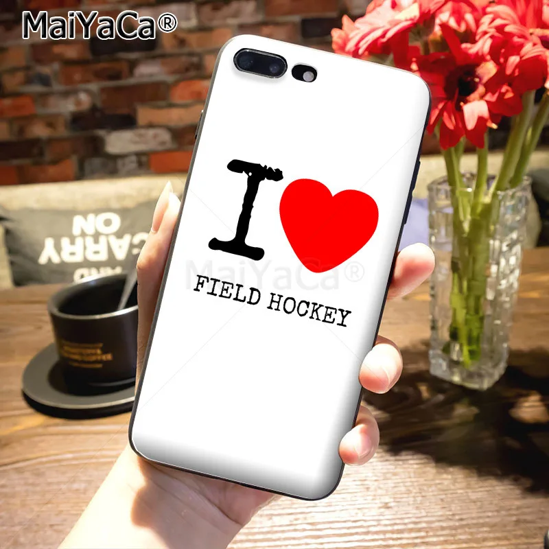 MaiYaCa с надписью I love хоккей спортивные роскошные модные 2D Телефон чехол для iPhone 7plus