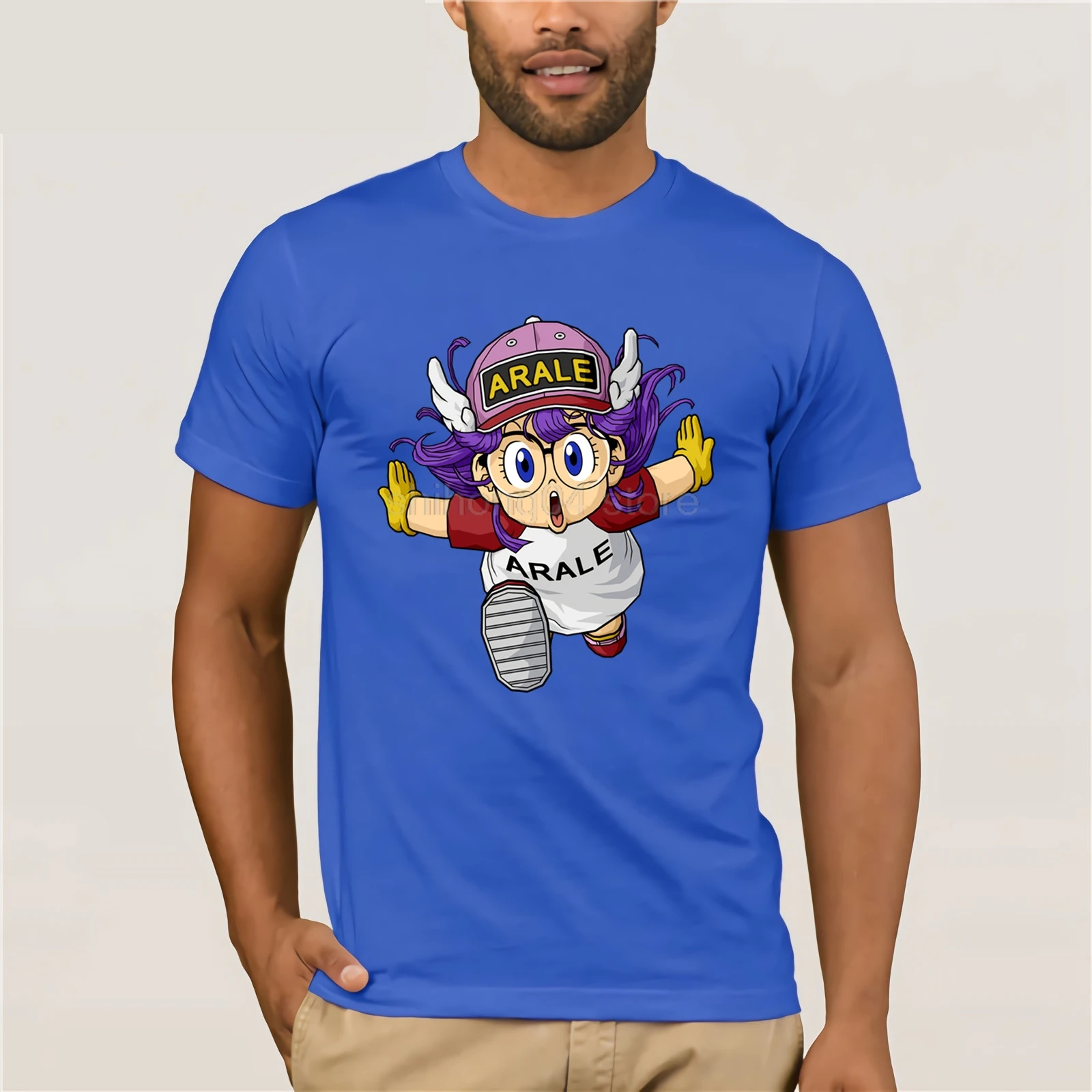 Хлопковая футболка для мужчин Arale аниме забавные футболки взрослых круглый