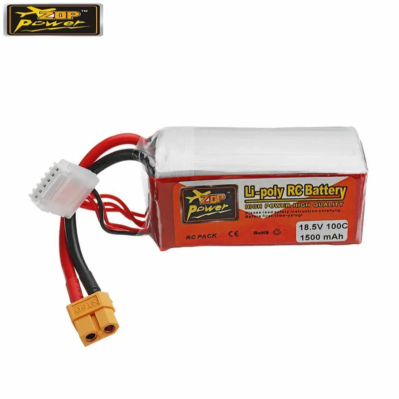 ZOP POWER 18 5 V 1500mAH 100C 5S Lipo аккумуляторная батарея с разъемом XT60 для FPV Racing Drone Frame Part