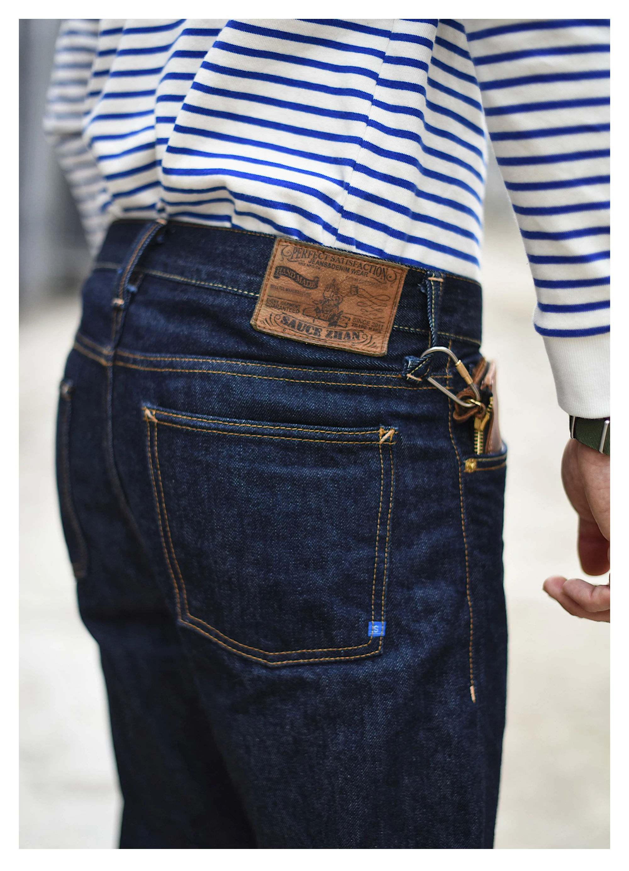 SauceZhan 310XX-JP Япония Okayama ткань Selvedge джинсы сырые джинсовые джинсы немытые синие джинсы Япония Мужские джинсы облегающие джинсы