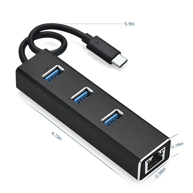 Baolyda Алюминий Тип usb c USB концентратор до RJ45 кабель Переходник C на 3 0 адаптер для