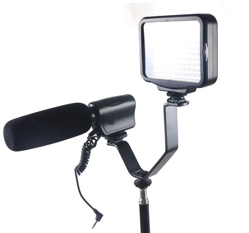 Алюминий Трехместный 3 холодной Горячий башмак V светодиодной вспышкой видео