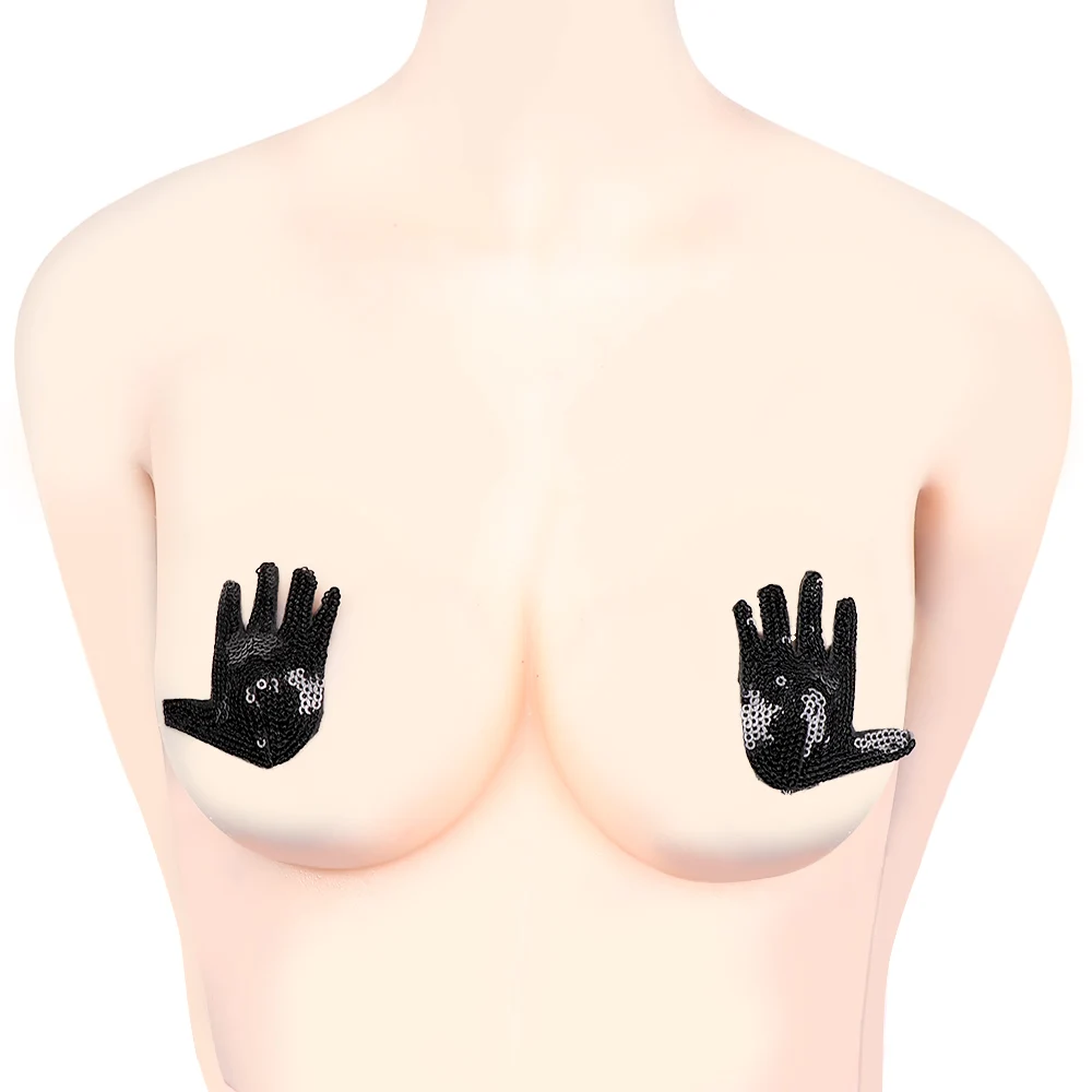 1 пара милый сексуальный многоразовый самоклеящийся бюстгальтер с блестками в