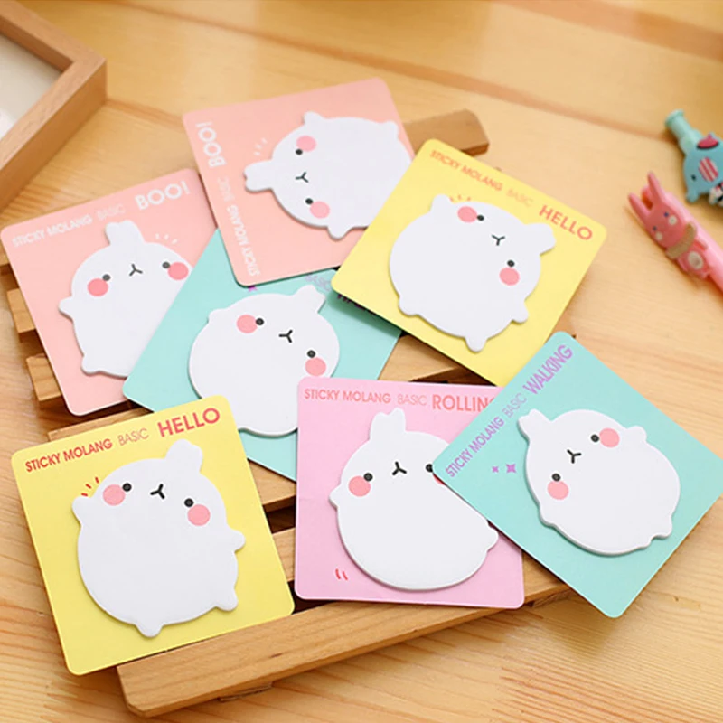4 шт. милые наклейки Kawaii Rabbit Sticky Notes Label Memo Pad корейский планировщик бумажные