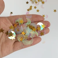 baby shower iridescent moon confetti boy girl first birthday little gold star party decorations decor supplies