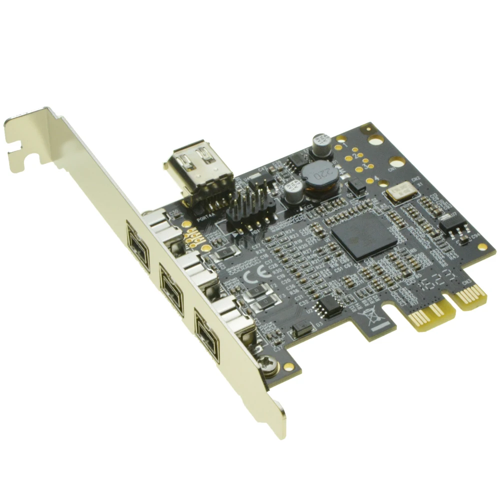 3 порта 1394B + 1 общий 6Pin 1394A PCI e контроллер карты PCIe к внешнему Firewire 800 IEEE 1394b порт|firewire