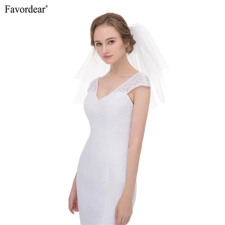 Favordear/короткая вуаль в стиле Buddle De Mariee длина плеч белая слоновая кость простой