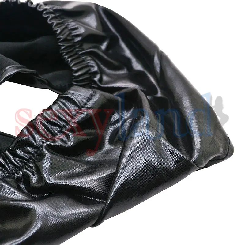 Шорты с ремешком из лакированной кожи на трусиках карманом для фаллоимитатора