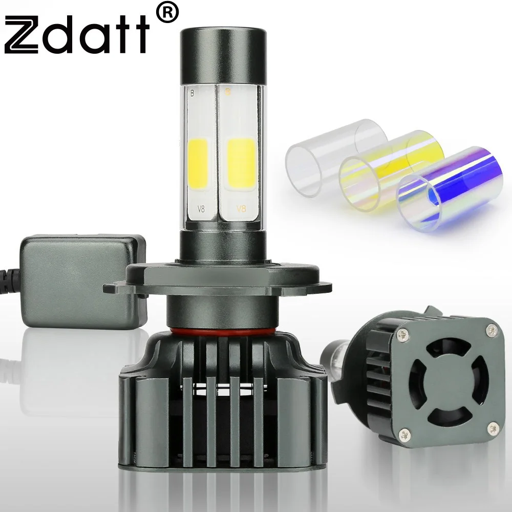 Zdatt фар H4 H7 H8 H9 H11 9005 HB3 9006 HB4 9003 HB2 Светодиодные лампы свет автомобиля 12 В 6000 К 8000Lm 12000Lm удара светодиодные лампы автомобилей светодиодные лампы для авто - Испускаемый цвет: V8