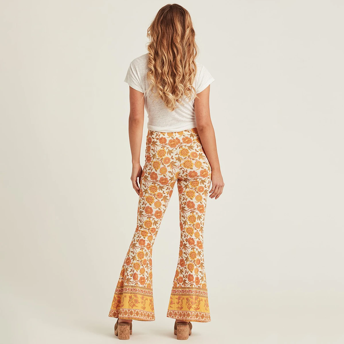 Jastie женские брюки Boho chic с цветочным принтом, брюки-клеш, тонкие длинные брюки с высокой талией, Летние повседневные пляжные брюки