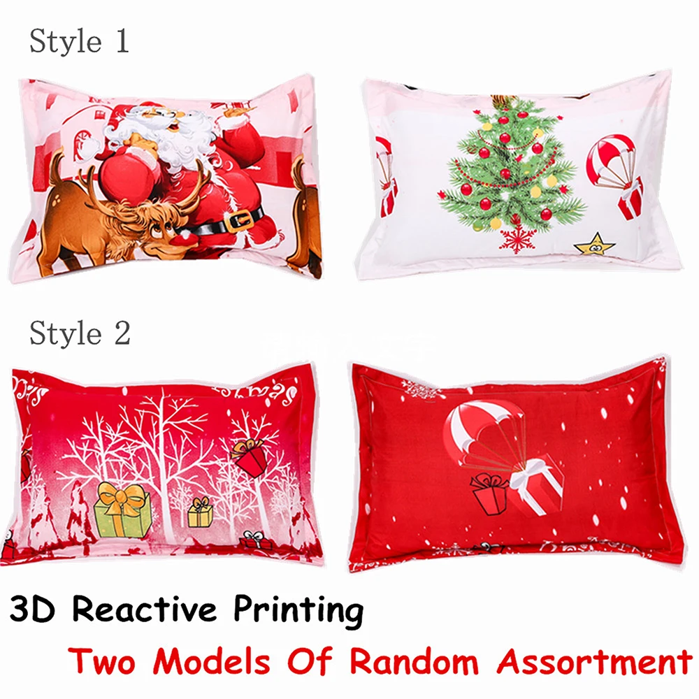 3D Рождественский Комплект постельного белья из 4 предметов с мультяшным рисунком