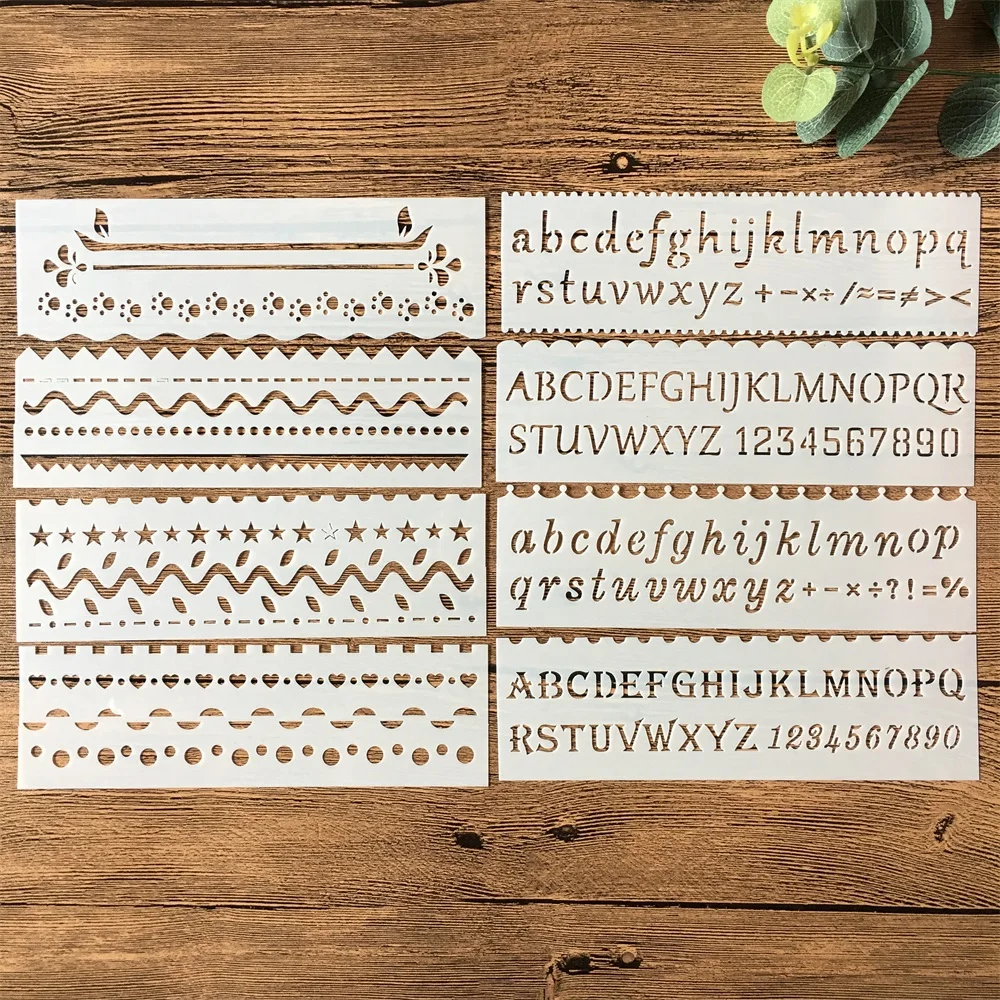 8 шт./компл. 7 дюймов буквы алфавита волнистые DIY Многослойные трафареты раскраска