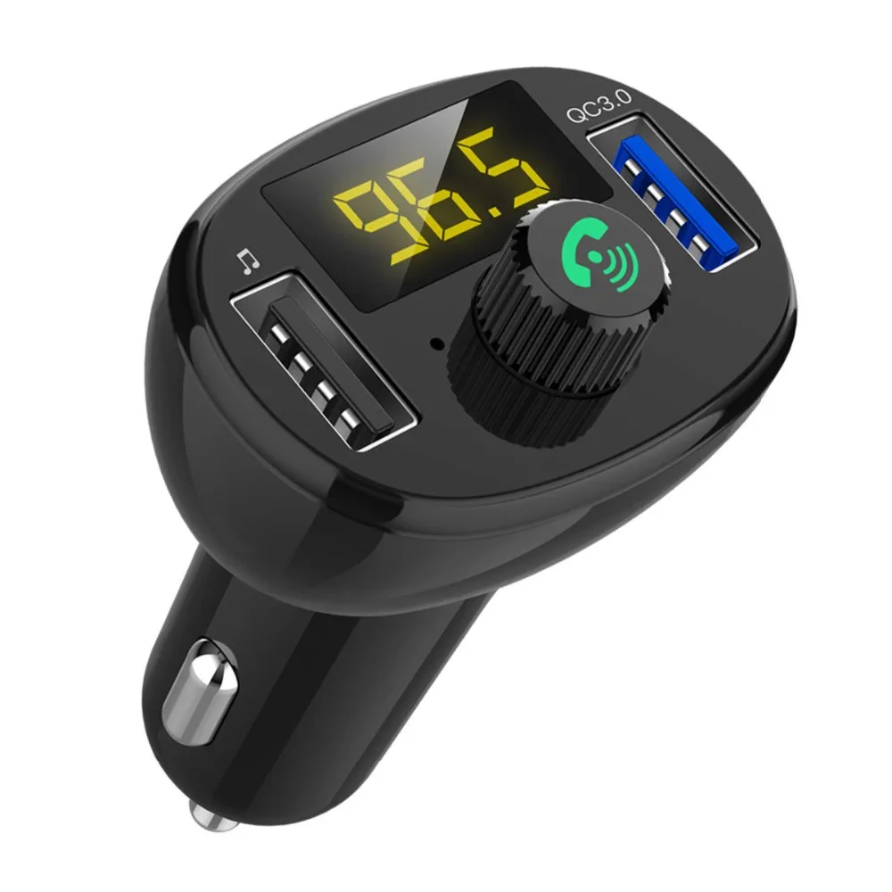 Auto Dual USB Fast-loading Hand-free Vehicle-mounted Bluetooth Car Charger FM Transmitter Adapter MP3 Player Quick Charge | Автомобили и