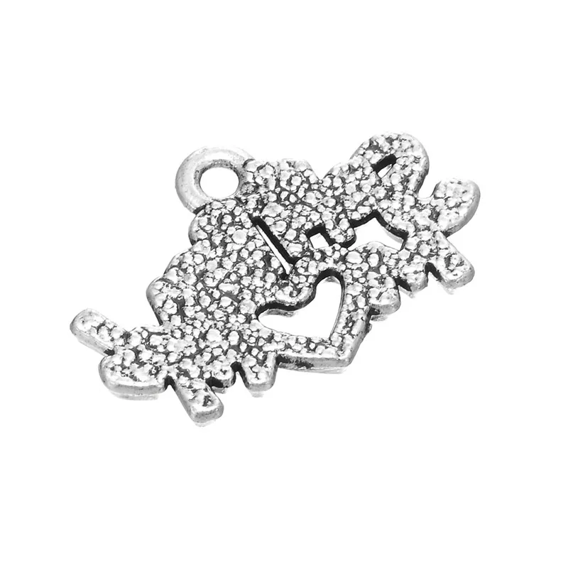 Teamer новинка 10 шт./лот античный серебряный цвет с буквенным принтом кулон софтбол